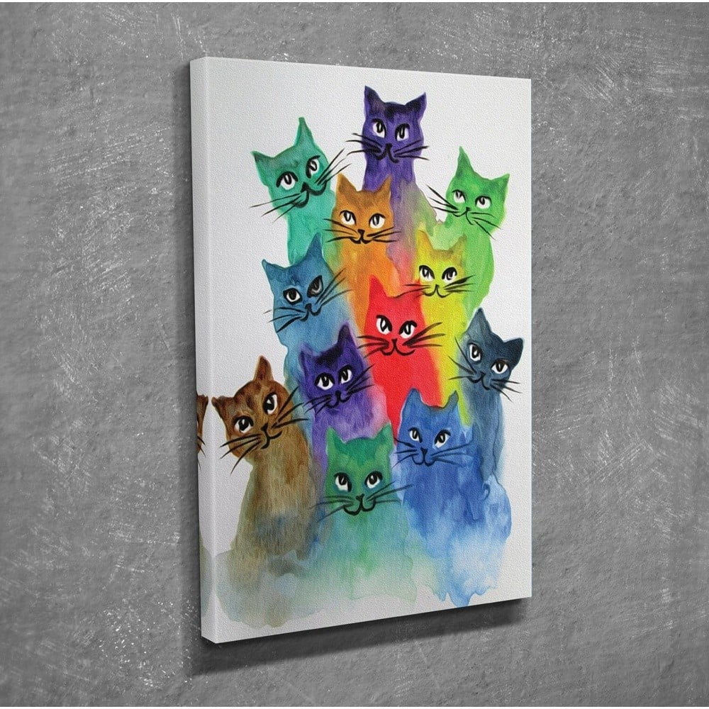 Obrázok Obraz na plátne Happy Cats, 30 × 40 cm