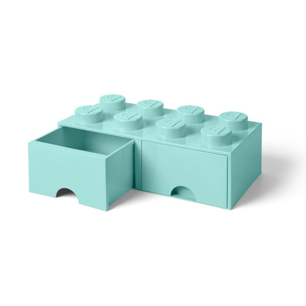 Mentolovozelený úložný box s dvoma zásuvkami LEGO®