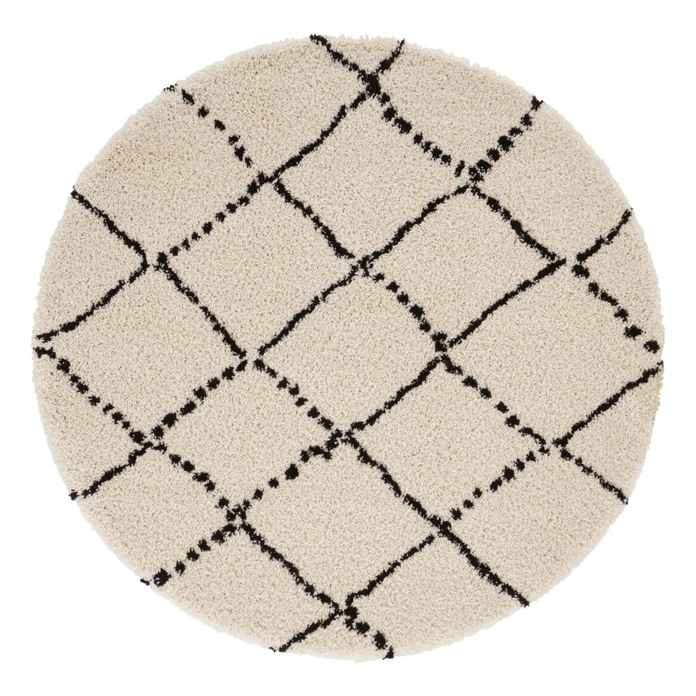 E-shop Béžovo-čierny koberec Mint Rugs Hash, ⌀ 160 cm