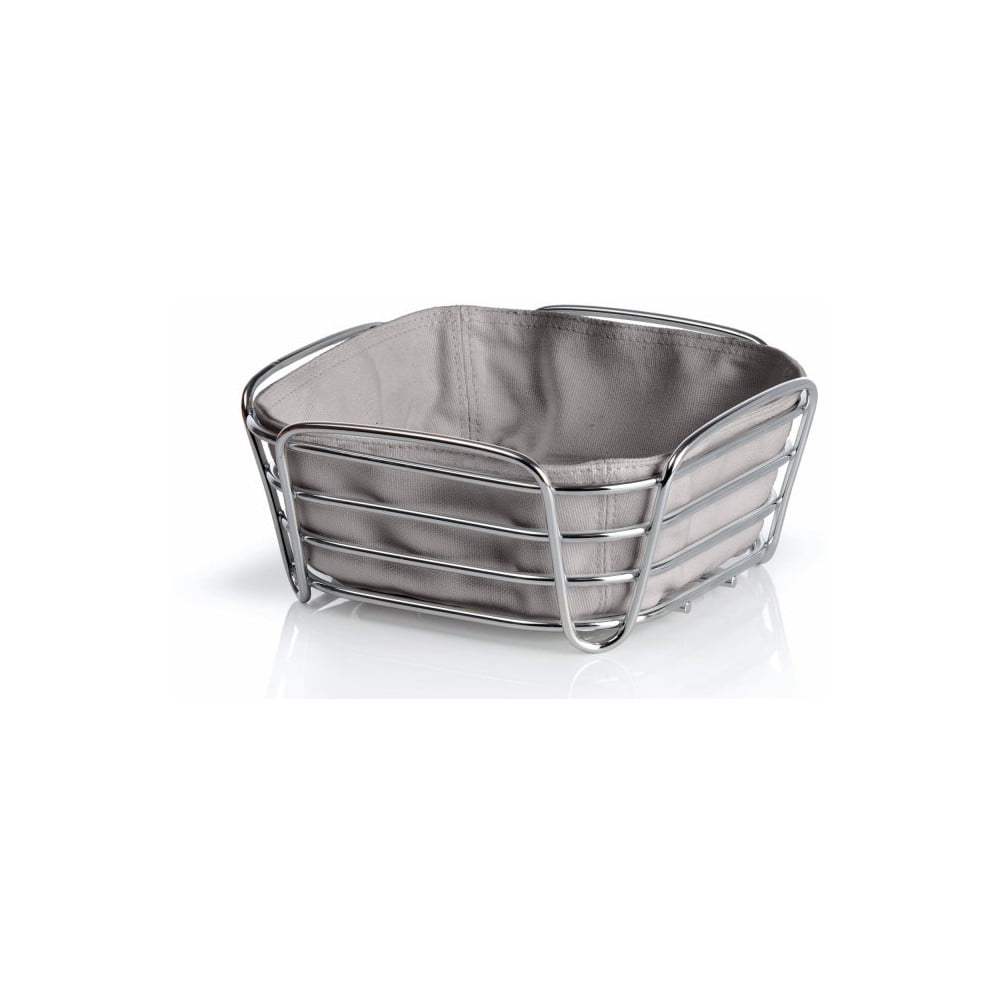 E-shop Sivý košík na pečivo so sivou bavlnenou vložkou Blomus Delara, šírka 20 cm
