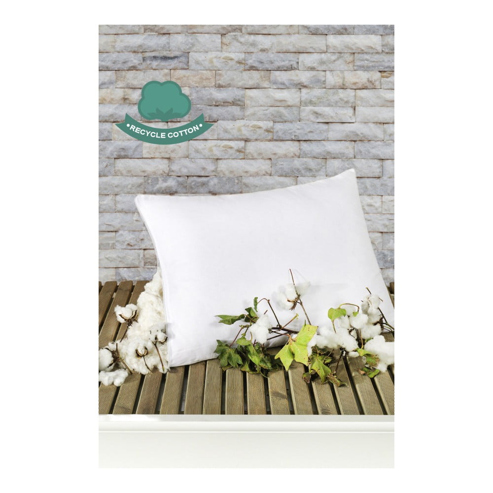 E-shop Biely bavlnený vankúš Puro Blanco Mentejo, 50 × 70 cm