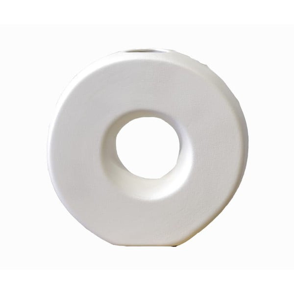 Biela keramická váza Rulina Donut
