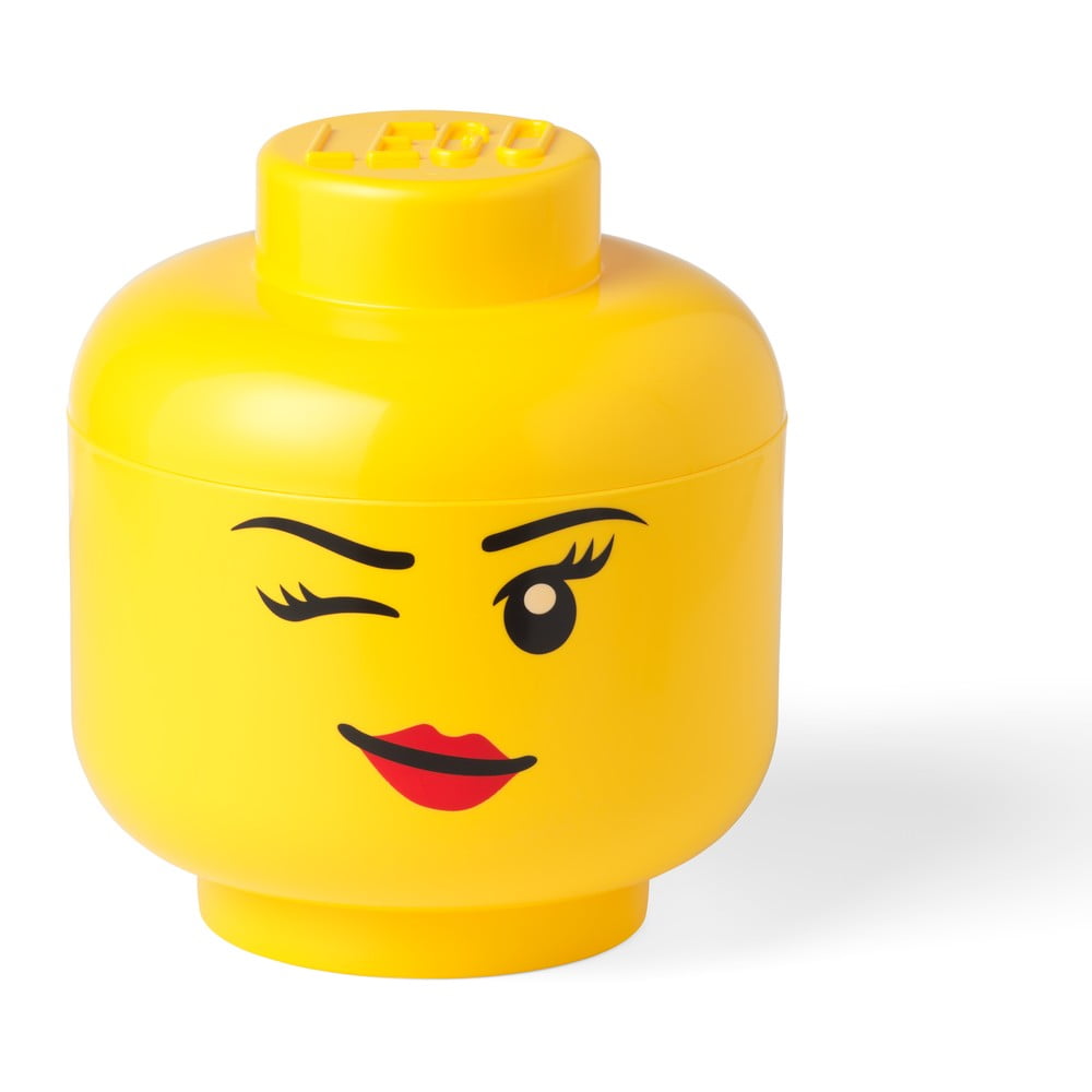 E-shop Žltý úložný box v tvare hlavy LEGO® Winky, ⌀ 24,2 cm