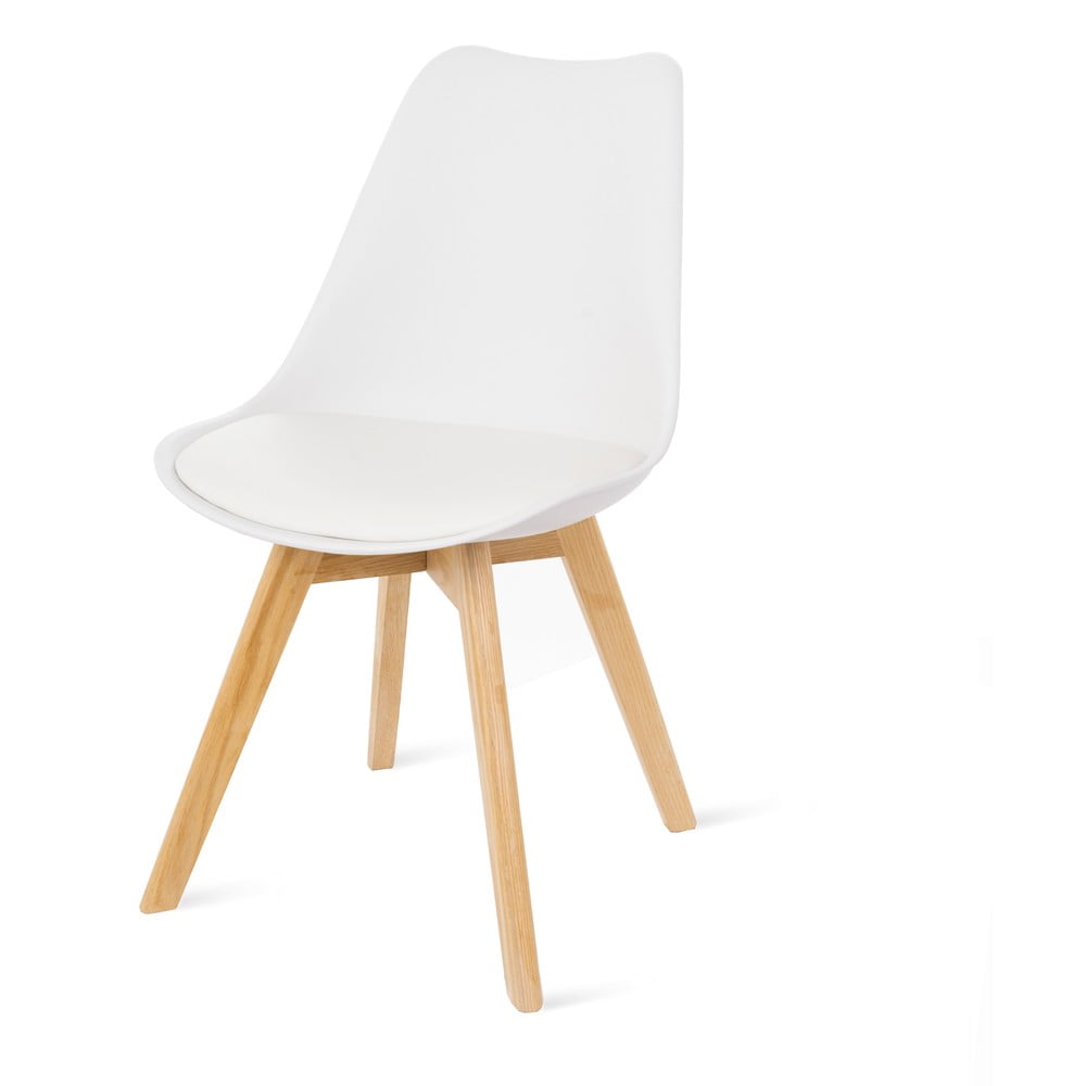 E-shop Súprava 2 bielych stoličiek s bukovými nohami Bonami Essentials Retro