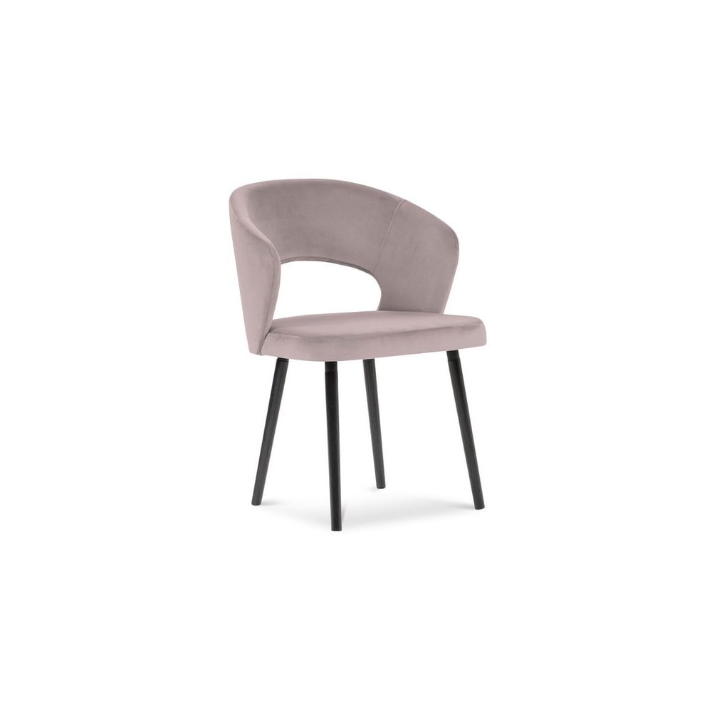 E-shop Púdrovoružová jedálenská stolička so zamatovým poťahom Windsor & Co Sofas Elpis