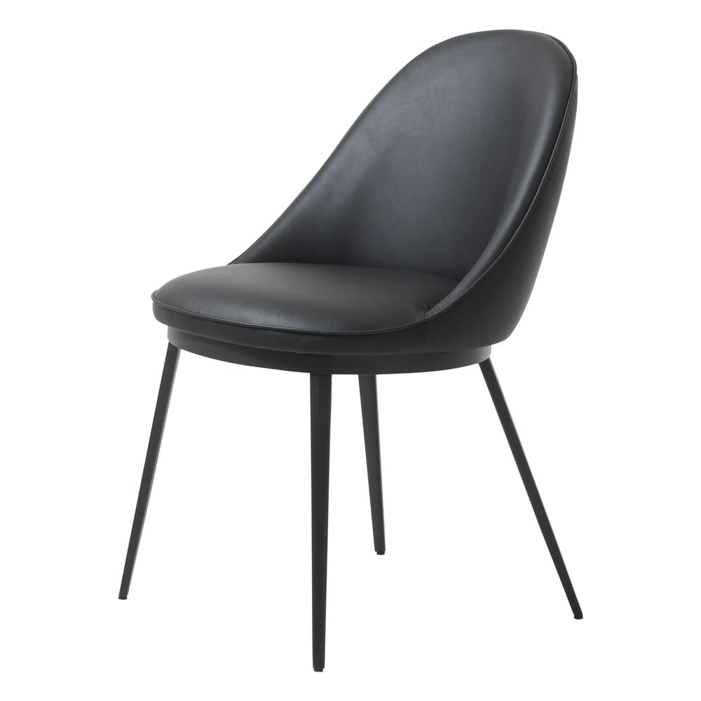 E-shop Čierna jedálenská stolička z imitácie kože Unique Furniture Gain