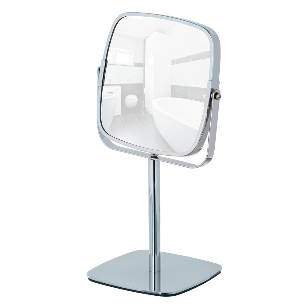E-shop Chrómované kozmetické stojacie zrkadlo Wenko Kare, výška 30 cm