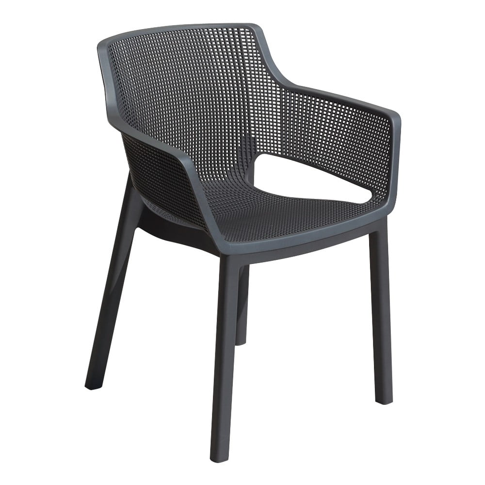 E-shop Metalickysivá záhradná stolička Keter Elisa