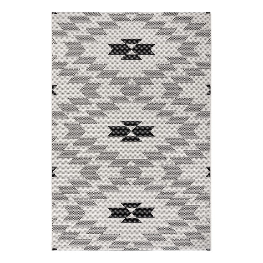 E-shop Čierno-biely vonkajší koberec Ragami Geo, 80 x 150 cm