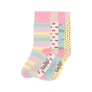 Sada 4 párov farebných ponožiek Funky Steps Pinky, veľ. 35-39