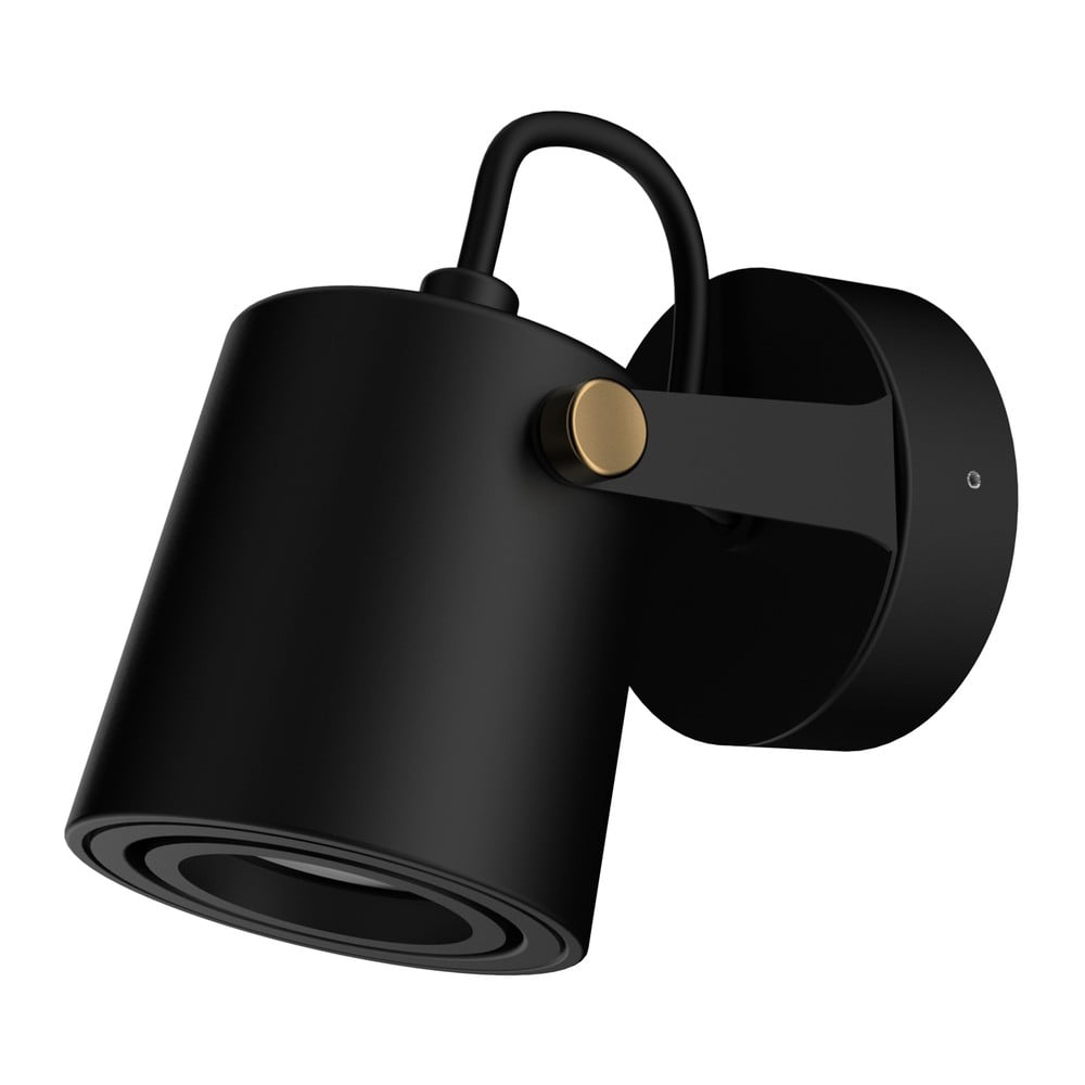 E-shop Čierne nástenné svietidlo SULION Ibai, výška 11 cm