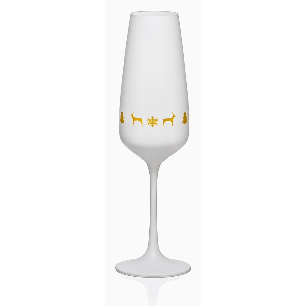E-shop Súprava 6 bielych pohárov na šampanské Crystalex Nordic Vintage, 190 ml