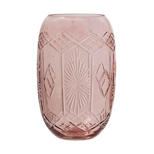Ružová sklenená váza Bloomingville Ornaments