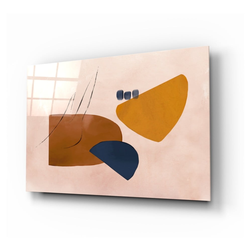 E-shop Sklenený obraz Insigne Abstract Brown, 72 x 46 cm