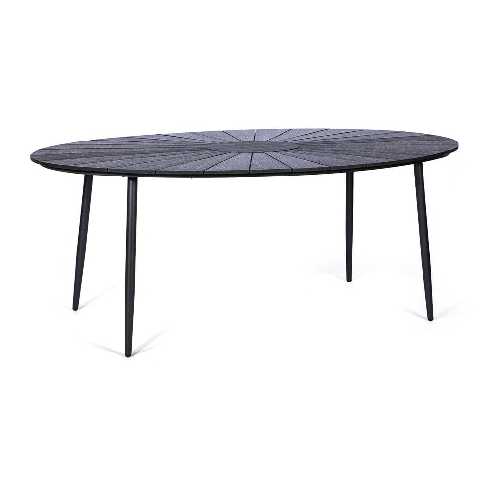 E-shop Čierny záhradný stôl s artwood doskou Bonami Selection Marienlist, 190 x 115 cm
