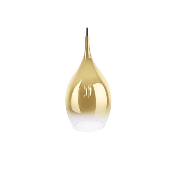 Sklenené závesné svietidlo v zlatej farbe Leitmotiv Drup, ø 20 cm