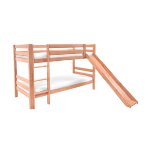 Detská poschodová posteľ z masívneho bukového dreva s kĺzačkou Mobi furniture Mark, 200 × 90 cm