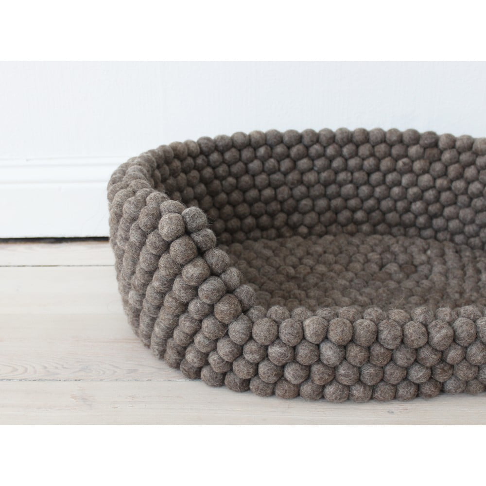 Obrázok Orechovohnedý guľôčkový vlnený pelech pre domáce zvieratá Wooldot Ball Pet Basket, 60 x 40 cm