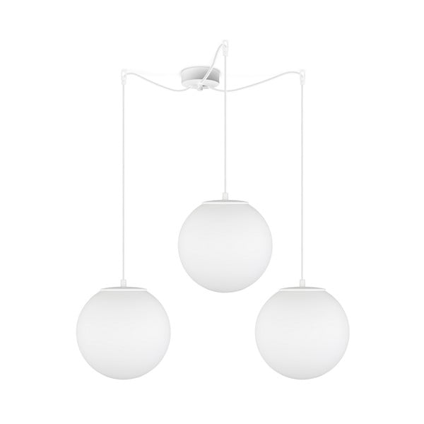 Biele trojramenné závesné svietidlo Sotto Luce Tsuki Matte, ⌀ 25 cm