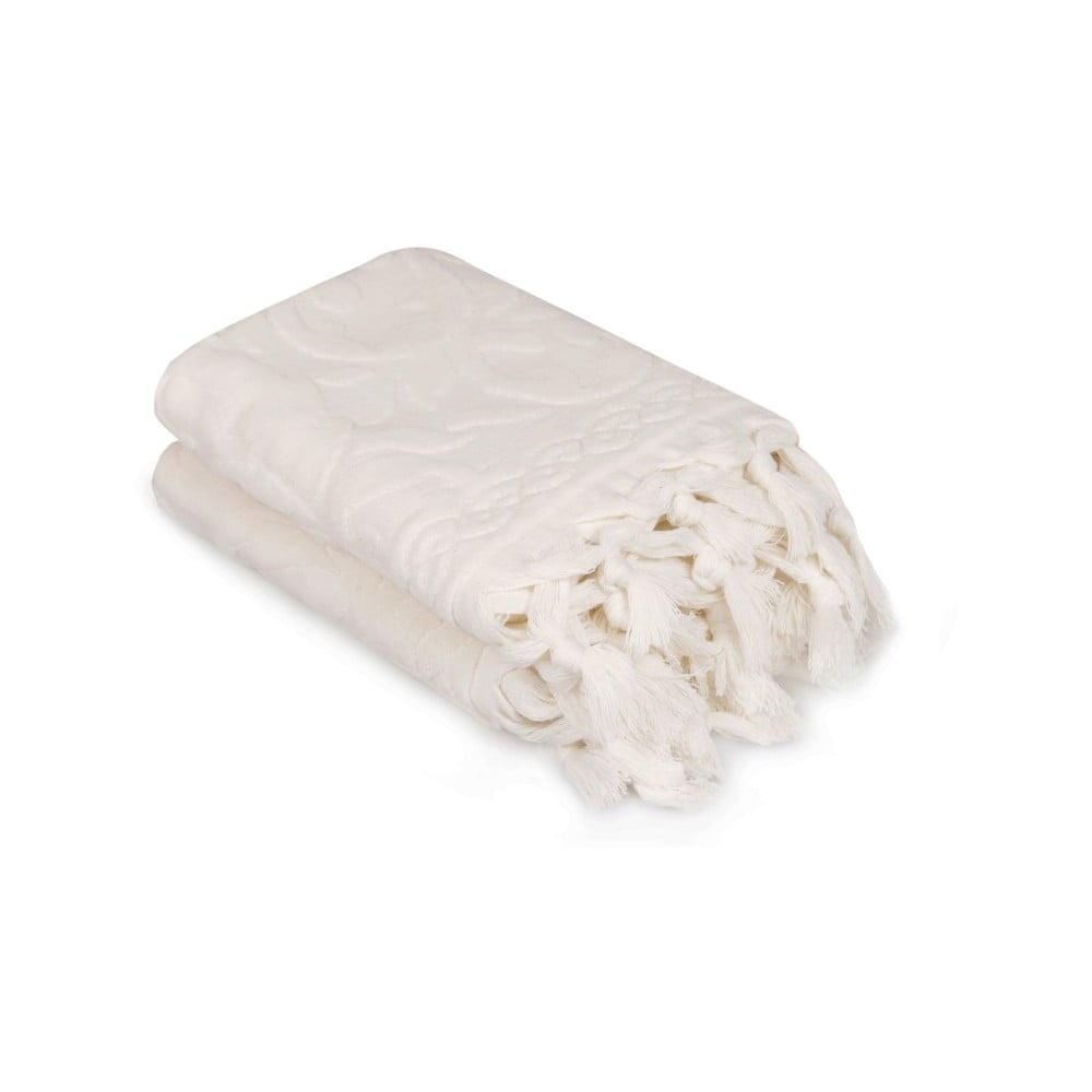 E-shop Sada dvoch bielych uterákov Bohème, 90 × 50 cm