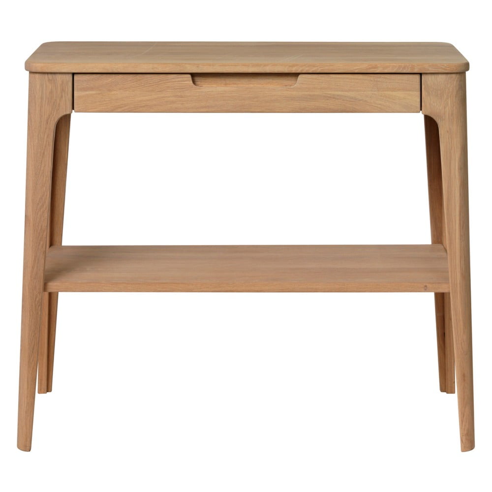 E-shop Konzolový stolík z dreva bieleho duba Unique Furniture Amalfi, 90 x 37 cm