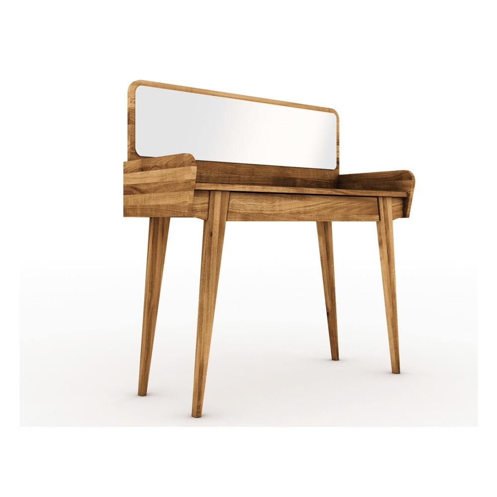 E-shop Toaletný stolík z dubového dreva so zrkadlom 110x45 cm Retro - The Beds