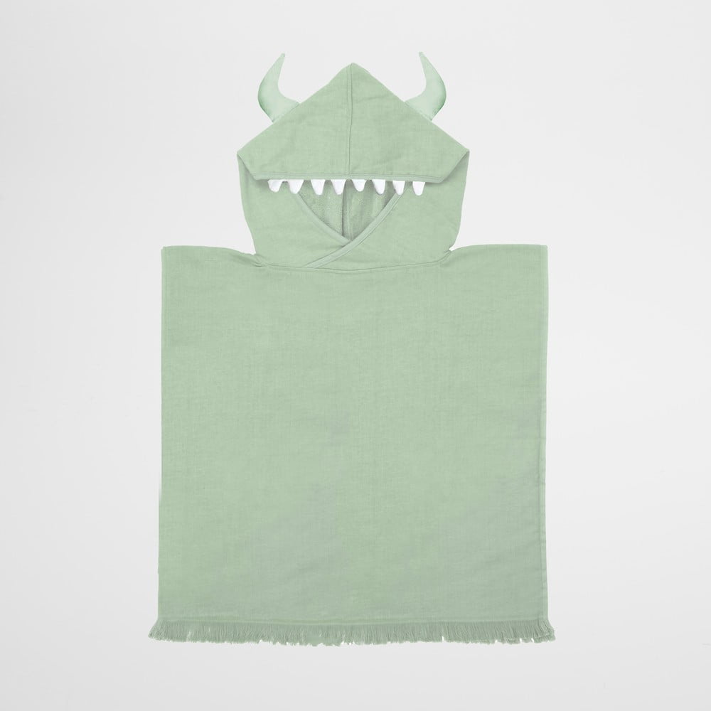 E-shop Zelená detská plážová osuška s kapucňou Sunnylife Monster, 3-6 rokov