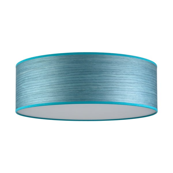 Modré stropné svietidlo z prírodnej dyhy Ocho Bulb Attack XL, ⌀ 45 cm