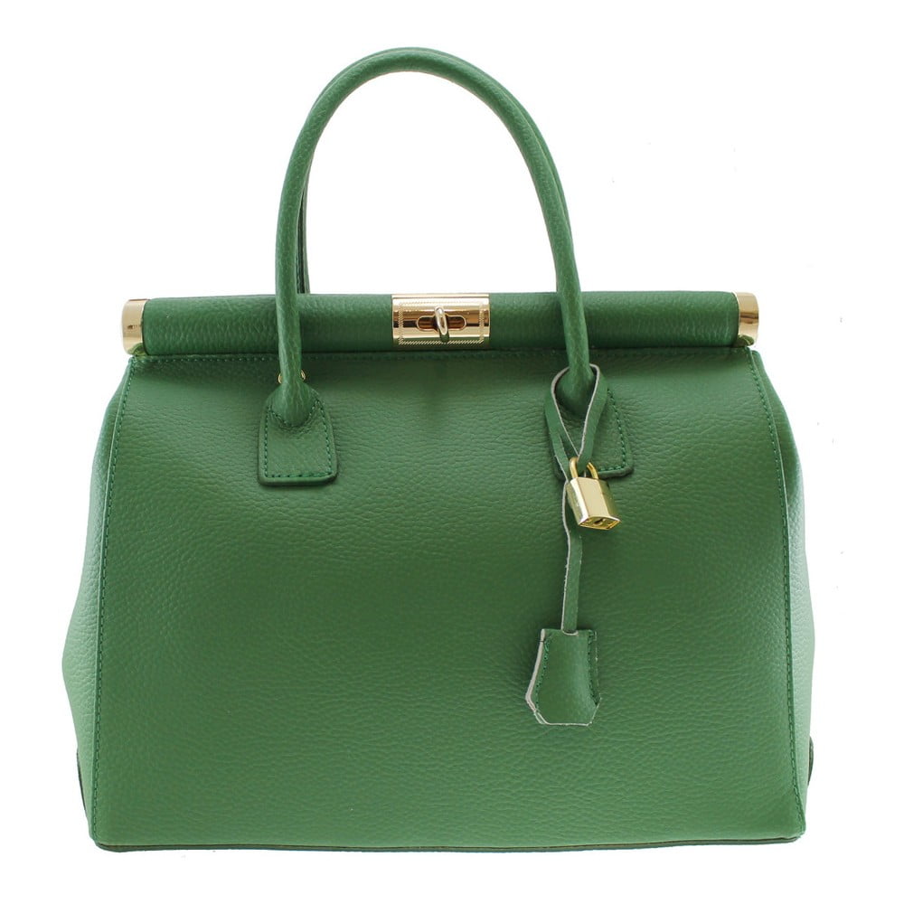 E-shop Zelená kožená kabelka Chicca Borse Blair