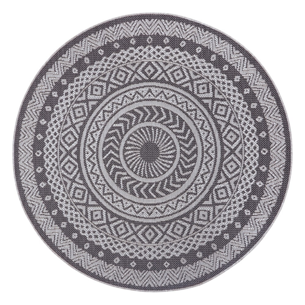 E-shop Sivý vonkajší koberec Ragami Round, ø 120 cm