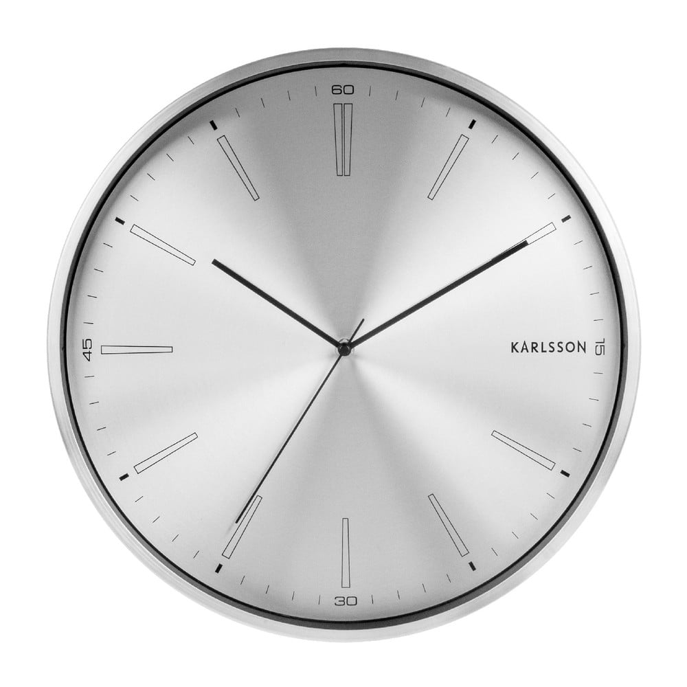 E-shop Sivé kovové hodiny Karlsson Distinct, ø 40 cm