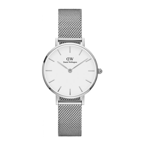 Dámske hodinky v striebornej farbe s bielym ciferníkom Daniel Wellington Petite, ⌀ 28 mm