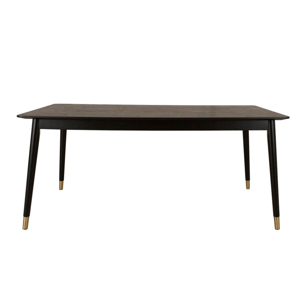 E-shop Čierny jedálenský stôl z kaučukového dreva Canett Nelly, 180 x 90 cm