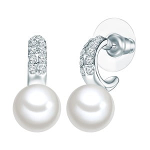 Náušnice s bielou perlou Perldesse Lia, ⌀ 1 cm