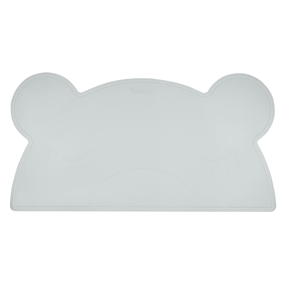 E-shop Svetlomodré silikónové prestieranie Kindsgut Bear, 48 x 25 cm