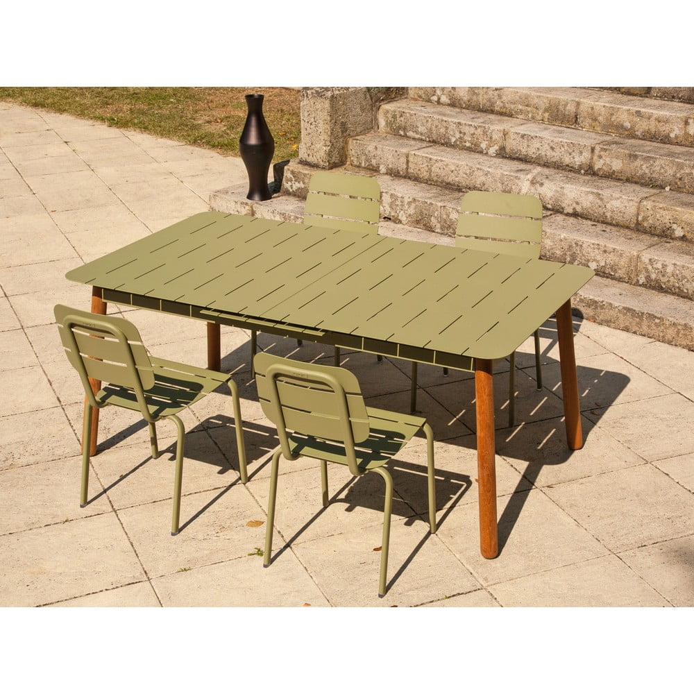 E-shop Set kovového záhradného nábytku v olivovozelenej farbe Ezeis Alicante