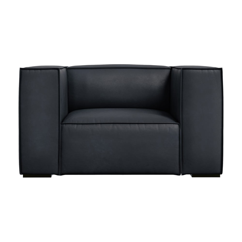 Tmavomodré kožené kreslo Madame – Windsor & Co Sofas