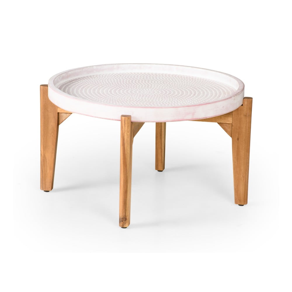 E-shop Záhradný stolík s ružovou betónovou doskou Bonami Selection Bari, ø 70 cm