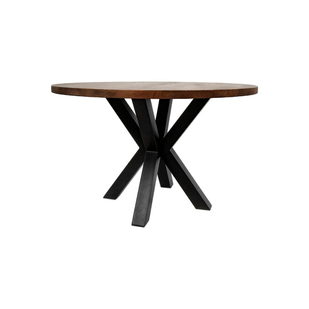 E-shop Guľatý jedálenský stôl s doskou z mangového dreva HMS collection, ⌀ 130 cm