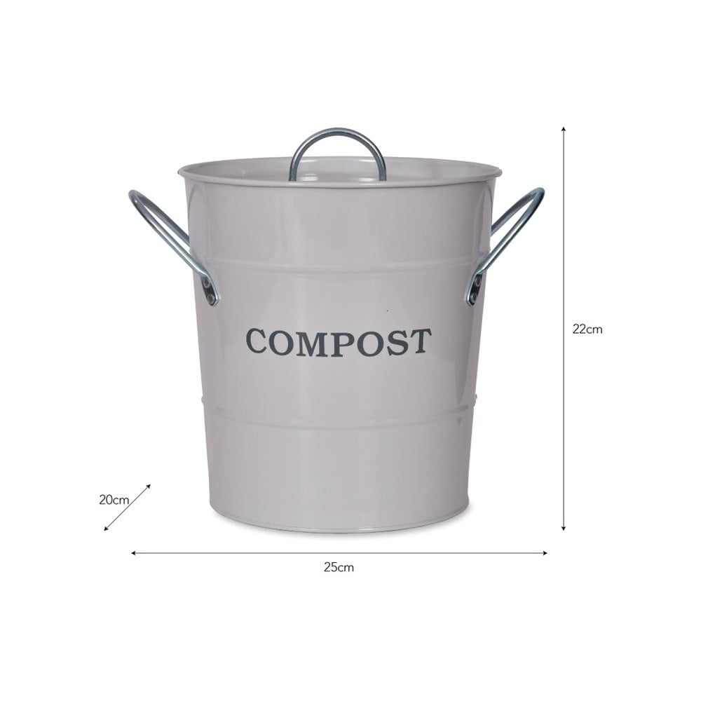 Obrázok Svetlosivý kompostér s vrchnákom Garden Trading Compost, 3,5 l