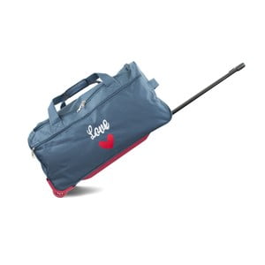 Modrá cestovná taška na kolieskach INFINITIF, dĺžka 60 cm