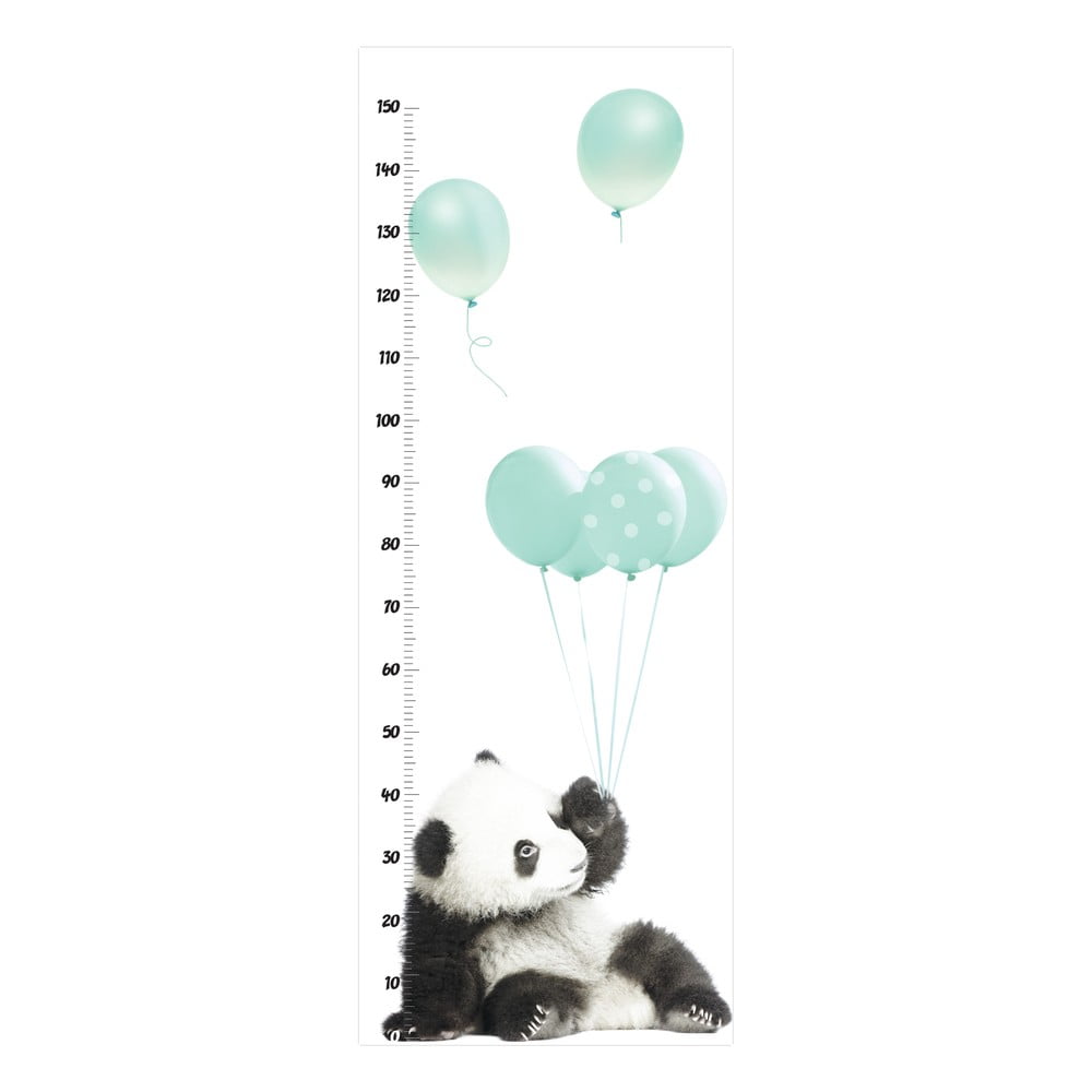 E-shop Nástenná samolepka s meradlom výšky Dekornik Minty Panda, 60 x 160 cm