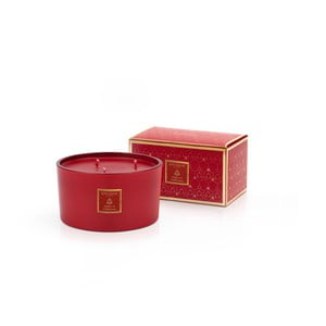 Červená vonná sviečka v škatuľke s vôňou klinčeka a škorice Bahoma London Pergio