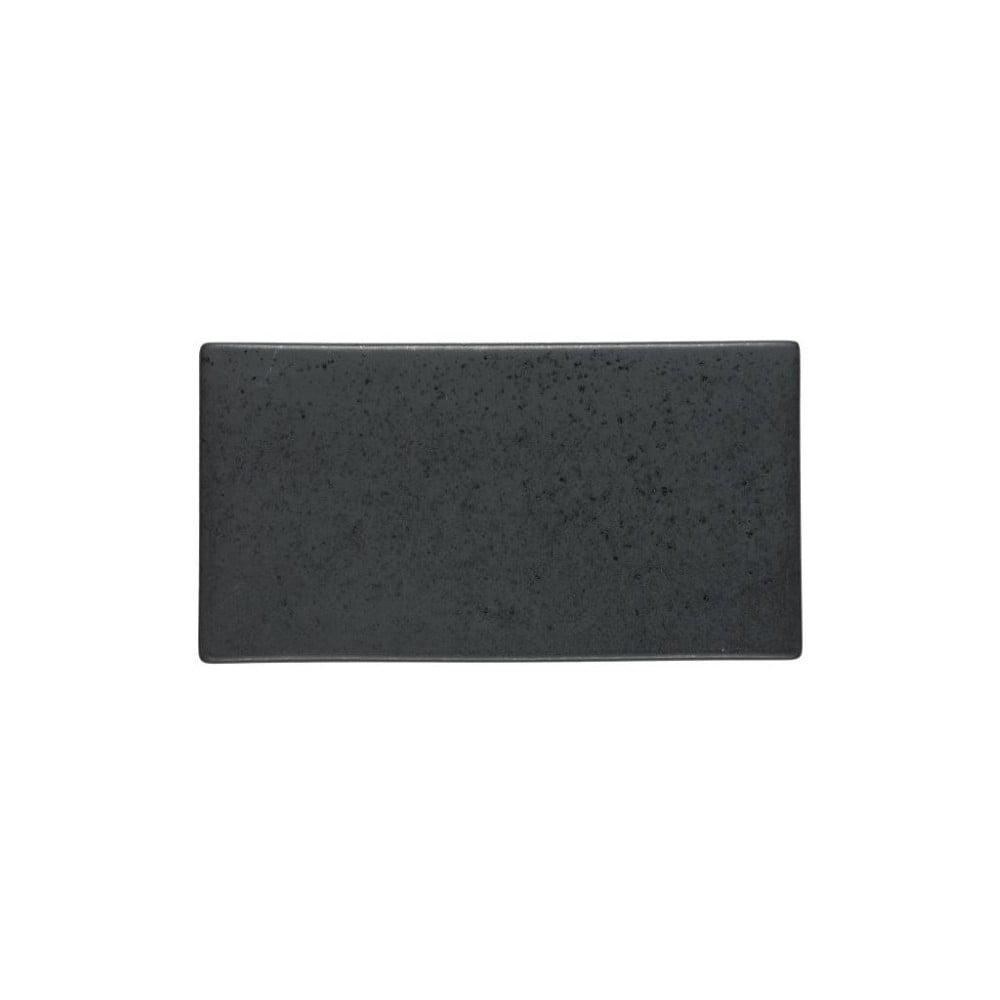 E-shop Čierny kameninový servírovací podnos Bitz Mensa, dĺžka 30 cm