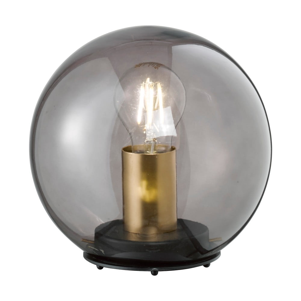 E-shop Čierna sklenená stolová lampa Fischer & Honsel Dini, ø 20 cm