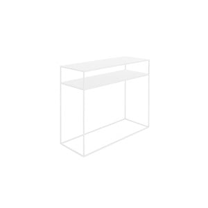 Biely konzolový kovový stôl s policou Custom Form Tensio, 100 x 35 cm