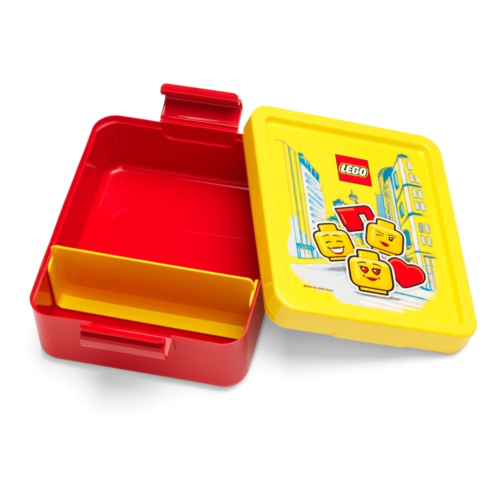 E-shop Červený box na desiatu so žltým vekom LEGO® Iconic