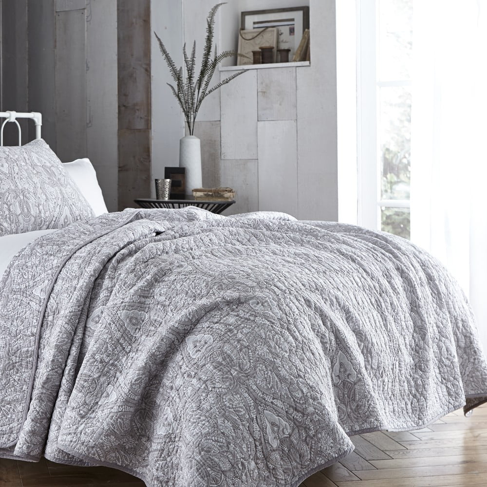 Sivá prikrývka cez posteľ Bianca Simplicity, 200 x 200 cm