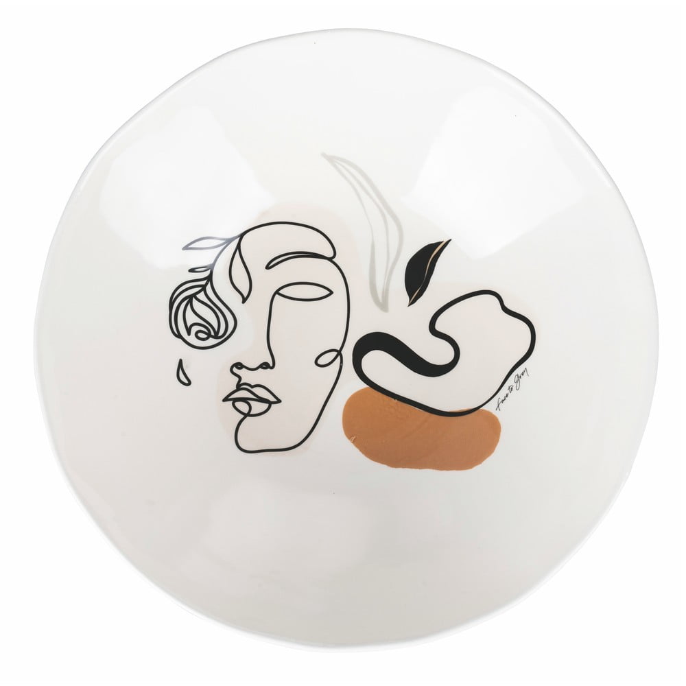 E-shop Keramická misa na šalát Villa d'Este Face to Grey, ø 31,5 cm