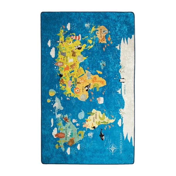 Detský koberec World Map, 100 × 160 cm
